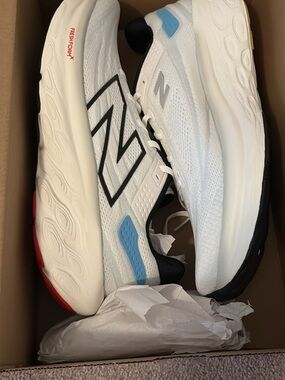 New Balance 1080 Men's White & Light Blue Running Shoes